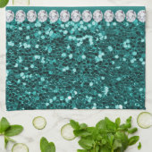 Chic-aquamariner Imitat-Glitzer und Diamanten Handtuch (Gefaltet)