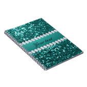 Chic-aquamariner Imitat-Glitzer und Diamanten Notizblock (Rechte Seite)