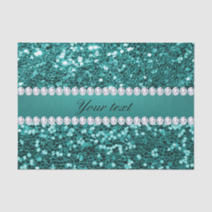 Chic-aquamariner Imitat-Glitzer und Diamanten Seidenpapier