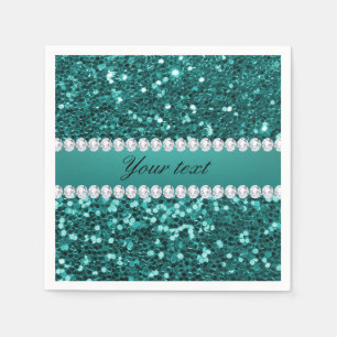 Chic-aquamariner Imitat-Glitzer und Diamanten Serviette