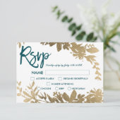 Chic aquamarines Drehbuch uAwg Floral Einladung (Stehend Vorderseite)