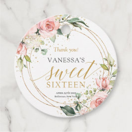 Chic Aquarell Blume Gold Salbei Süß 16. Geschenkanhänger