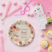 Chic Aquarell Blume Herbstfarben Kupferrot Pappteller (Party)