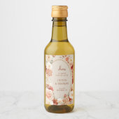 Chic Aquarell Blume Herbstfarben Kupferrot Weinetikett (Vorderseite)