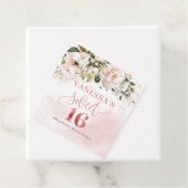 Chic Aquarell Blume Rose Gold süß 16. Geschenkanhänger (Beispiel)