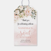 Chic Aquarell Blume Salbei 16. Geschenkanhänger (Rückseite)