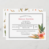 Chic Aquarell Blumen Einladung (Vorne/Hinten)