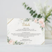 Chic Aquarell Blüten Blumen und Grün Gold Begleitkarte (Stehend Vorderseite)