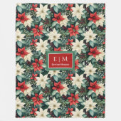 Chic Aquarell frohe Weihnachten mutierte Farbe Blu Fleecedecke (Vorderseite)