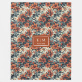 Chic Aquarell in Kupfer und Pastellgrün Fleecedecke (Vorderseite)