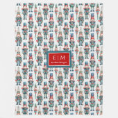 Chic Aquarell Nutcracker fröhliches Weihnachtsgesc Fleecedecke (Vorderseite)