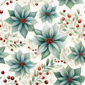 Chic Aquarell pastellgrün Poinsettia minimalistisc Fleecedecke