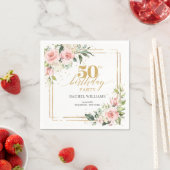 Chic Aquarell Rose Gold 50. Geburtstag Serviette (Beispiel)