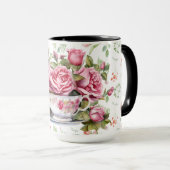 Chic Aquarell-Rose Tasse (VorderseiteRechts)