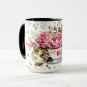 Chic Aquarell-Rose Tasse (Vorderseite Links)