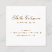 Chic Aquarell trendy Wellness-Center Boutique Kall Quadratische Visitenkarte (Rückseite)