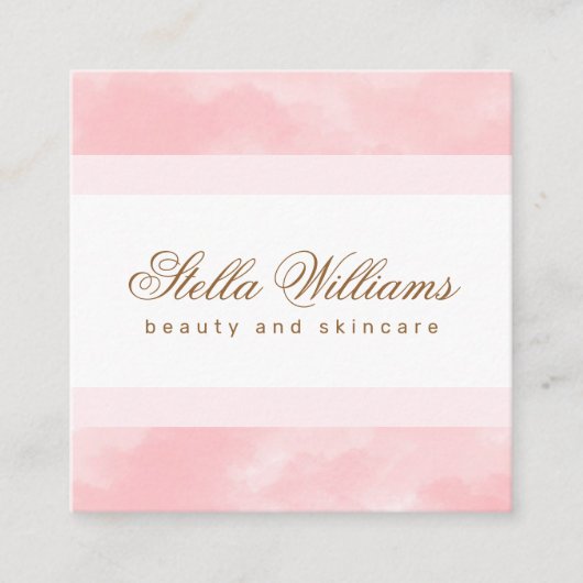 Chic Aquarell trendy Wellness-Center Boutique Kall Quadratische Visitenkarte (Vorderseite)