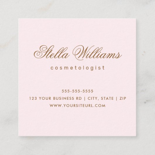 Chic Aquarell trendy Wellness-Center Boutique Kall Quadratische Visitenkarte (Rückseite)