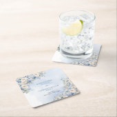 Chic Aquarellblau Hydrangea Weiße Rosen Rechteckiger Pappuntersetzer (Vor Ort)