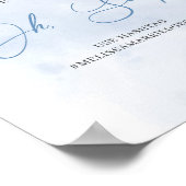 Chic Aquarellblau und beige Bauern oh Poster (Ecke)