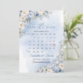 Chic Aquarellblüten Eukalyptus-Kalender Save The Date (Stehend Vorderseite)