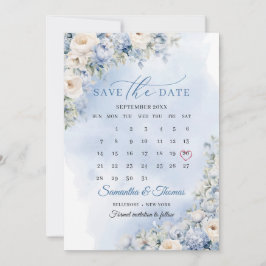 Chic Aquarellblüten Eukalyptus-Kalender Save The Date