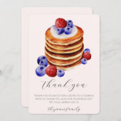 Chic Aquarellpfannkuchen Brunch & Baby Dusche Dankeskarte (Vorne/Hinten)