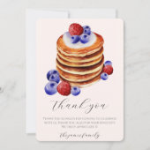 Chic Aquarellpfannkuchen Brunch & Baby Dusche Dankeskarte (Vorderseite)