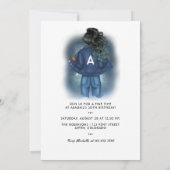 Chic Aquarius Zodiac Sign Denim Birthday Party Einladung (Rückseite)