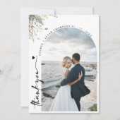 Chic Arch Boho Wedding Foto Danke, Script Invi Einladung (Vorderseite)