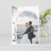 Chic Arch Boho Wedding Foto Danke, Script Invi Einladung (Stehend Vorderseite)