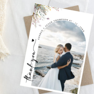 Chic Arch Boho Wedding Foto Danke, Script Invi Einladung