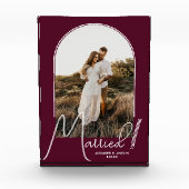 Chic Arch Burgundy Wedding Fotoblock (Vorderseite)