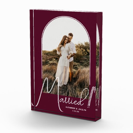 Chic Arch Burgundy Wedding Fotoblock (Rechts)