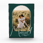 Chic Arch Emerald Green Wedding Fotoblock (Vorderseite)