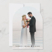 Chic Arch Foto Cream Wedding Empfang Einladung (Rückseite)