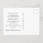 Chic Arch Foto Hochzeitsempfang Save the Date Ankündigungspostkarte (Rückseite)