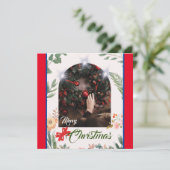 Chic arch Foto typografisch fröhliche Weihnachten (Stehend Vorderseite)