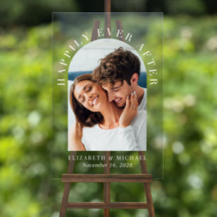 Chic Arch Foto White Wedding Willkommen Acrylschild
