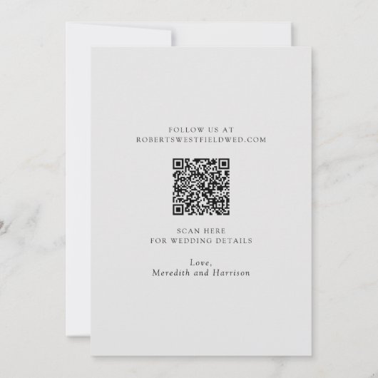 Chic Arch Frame Modern Script Black Wedding Save The Date (Rückseite)