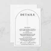 Chic Arch Modernes stilvolles Elegantes Begleitkarte (Vorne/Hinten)