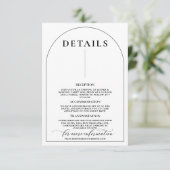 Chic Arch Modernes stilvolles Elegantes Begleitkarte (Stehend Vorderseite)