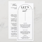 Chic Arch Modernes stilvolles elegantes Hochzeitsm Menükarte (Vorne/Hinten)