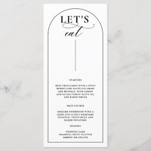 Chic Arch Modernes stilvolles elegantes Hochzeitsm Menükarte