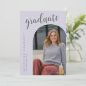 Chic Arch Photo She did it Hat Tassel Graduation Einladung (Stehend Vorderseite)