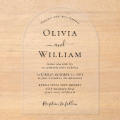 Chic Arch Wedding Acryleinladungen (Vorderseite)