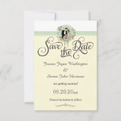 Chic Art Deco 1920er Jahre Braut & Groom Save the Save The Date (Rückseite)