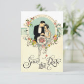 Chic Art Deco 1920er Jahre Braut & Groom Save the  Save The Date (Stehend Vorderseite)