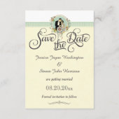 Chic Art Deco 1920er Jahre Braut & Groom Save the Save The Date (Rückseite)
