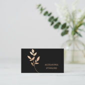 Chic Art Deco Gold Blume Personalisiert Visitenkarte (Stehend Vorderseite)